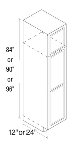 Kitchen Kompact 18"W x 84"H x 24"D Warmwood Broom Cabinet, Recessed Panel - WW18BRB