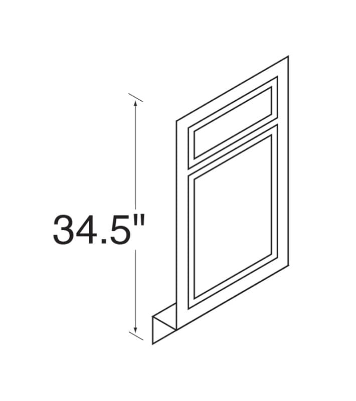Kitchen Kompact 18"W x 34-1/2"H x DWhite Sink Front, Recessed Panel - DW18SF