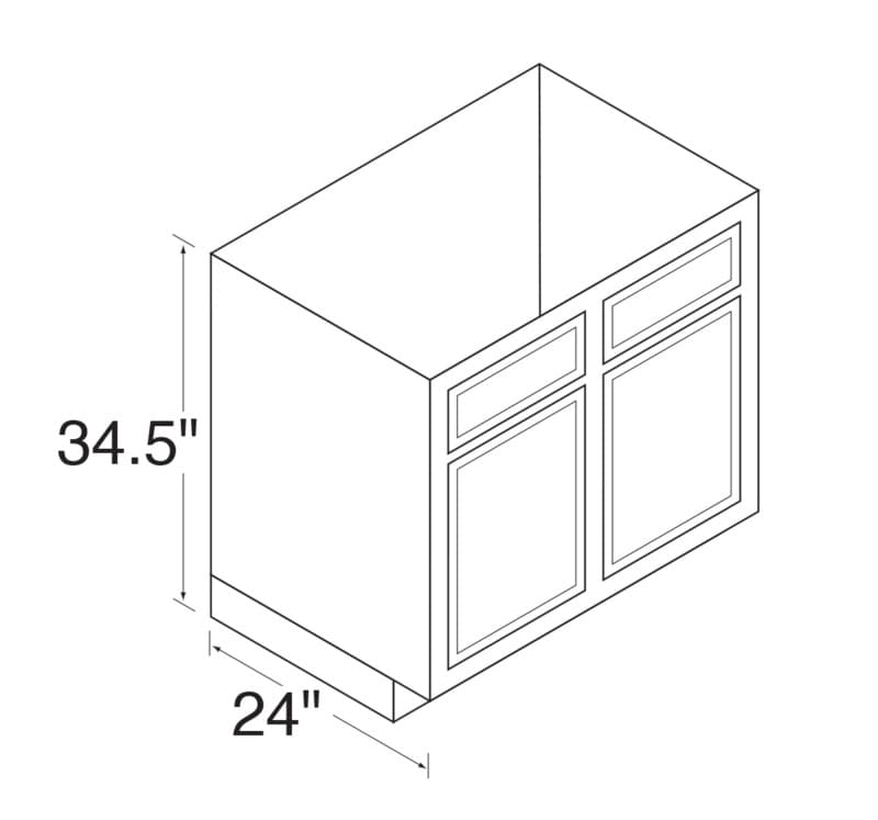 Kitchen Kompact 36"W x 34-1/2"H x 24"D Glenwood Sink Base, Recessed Panel - GW36RBS
