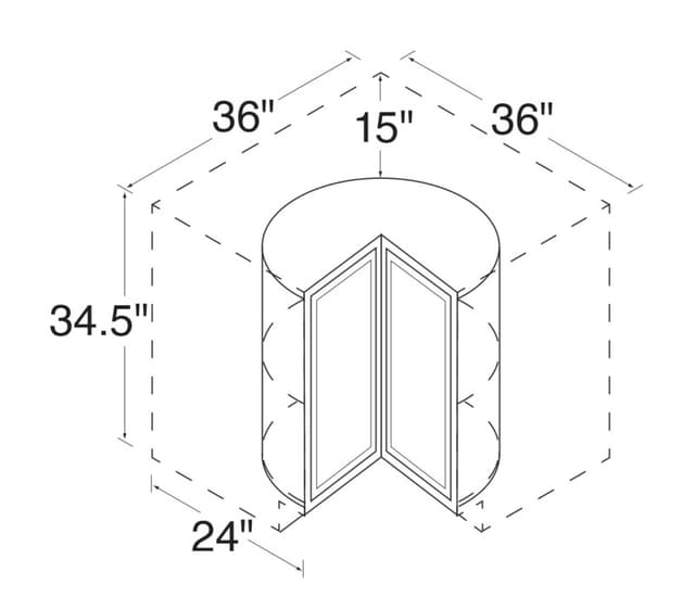 DWhite Beech Recessed Panel Door Base Lazy Susan