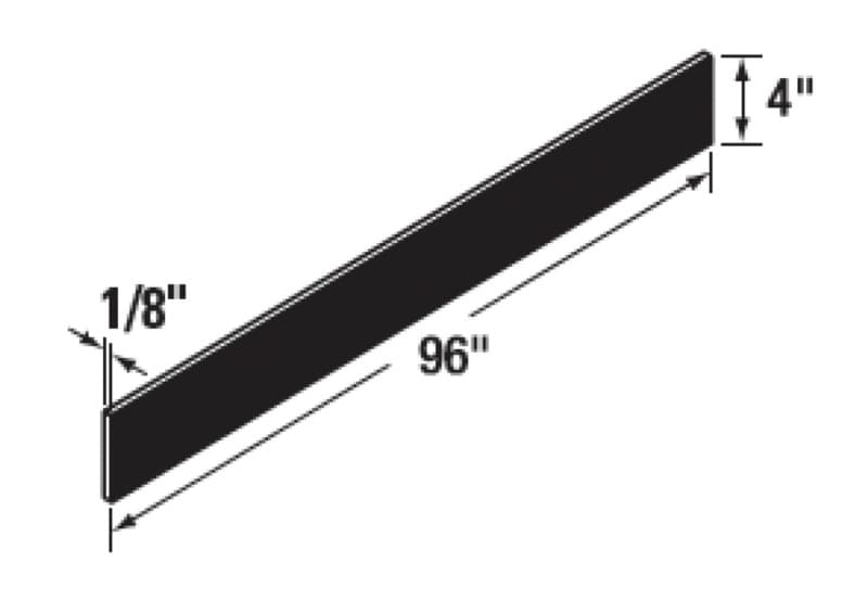 Kitchen Kompact 96"W x x 1/8"D Toekick, Recessed Panel - BLACKTK