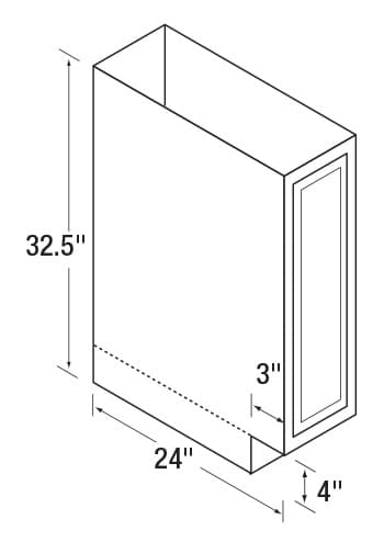 Kitchen Kompact 9"W x 32-1/2"H x 24"D Gray Tray Cabinet, Recessed Panel, GRUD9T