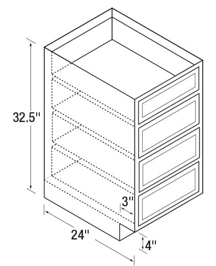 Kitchen Kompact 15"W x 32-1/2"H x 24"D Warmwood Drawer Base, Recessed Panel - WWUD15D