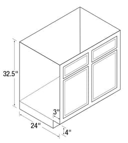 Kitchen Kompact 36"W x 32-1/2"H x 24"D DWhite Sink Base, Recessed Panel - DWUD36RBS