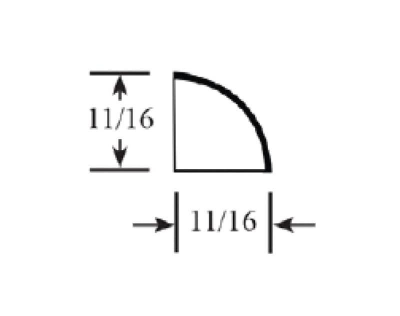 Accessory Match, Inc. 96"W DWhite Quarter Round, - QRM8DW