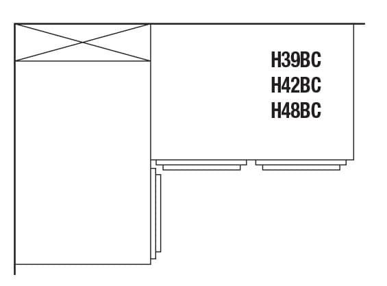 Kitchen Kompact 39"W x 32-1/2"H x 24"D Gray Base Corner ADA Compliant, Recessed Panel, GRH39BC