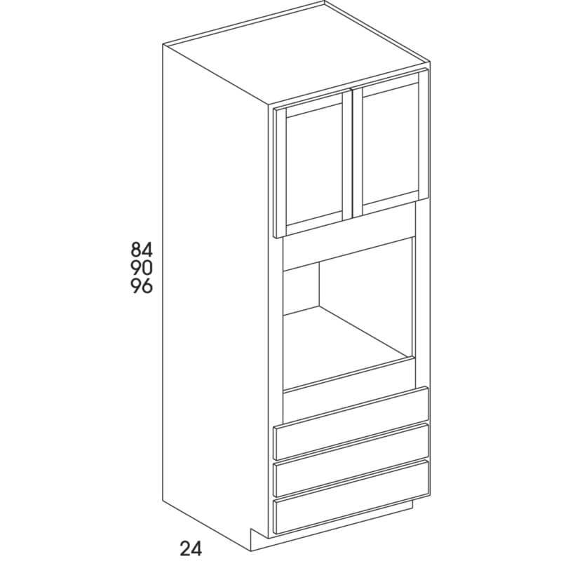Classic Series Oven Cabinets White, Dartmouth 33"W x 24"D x 96"H - Wolf 1206182