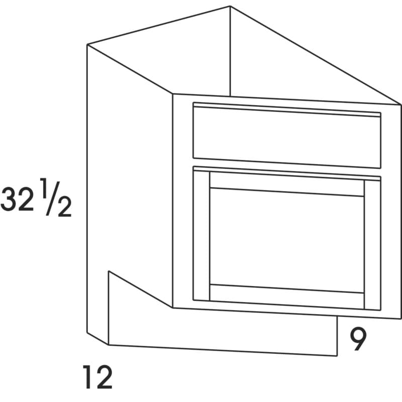 Wolf 12" x 12" x 32-1/2" Base End Cabinet, Dartmouth White 5PC-Front, ADA, 3188325