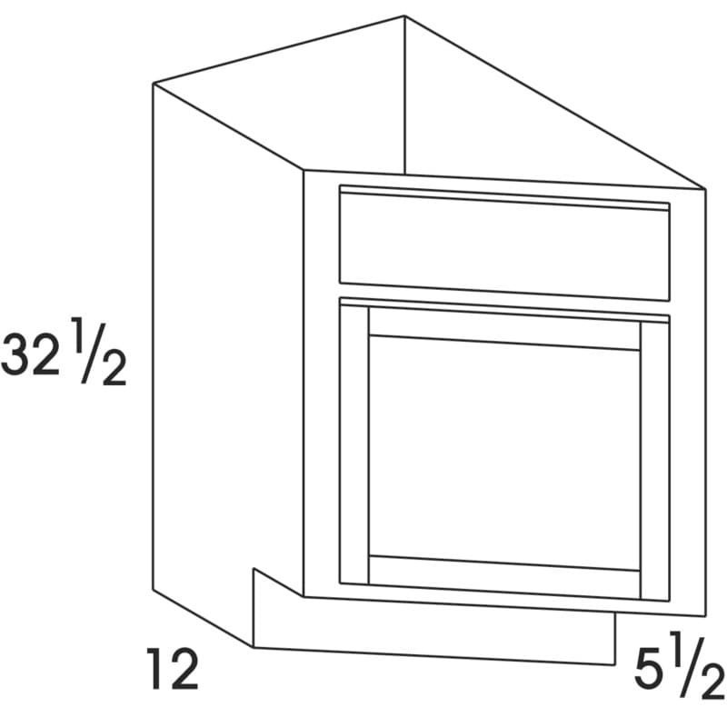 Wolf 12" x 24" x 32-1/2" Base End Cabinet, Dartmouth White, UD, 3031608