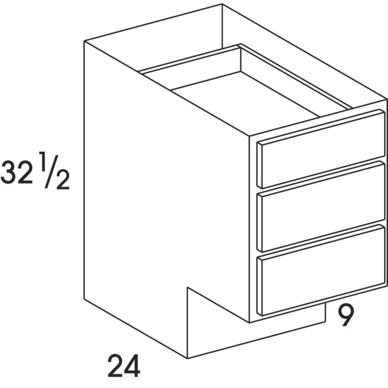 Wolf 24" x 24" x 34-1/2" Drawer Base, Dartmouth Pewter 5PC-Front, ADA, 3189581