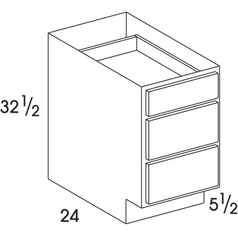 Wolf 12" x 24" x 32-1/2" Drawer Base, Dartmouth Grey 5PC-Front, UD, 3284234