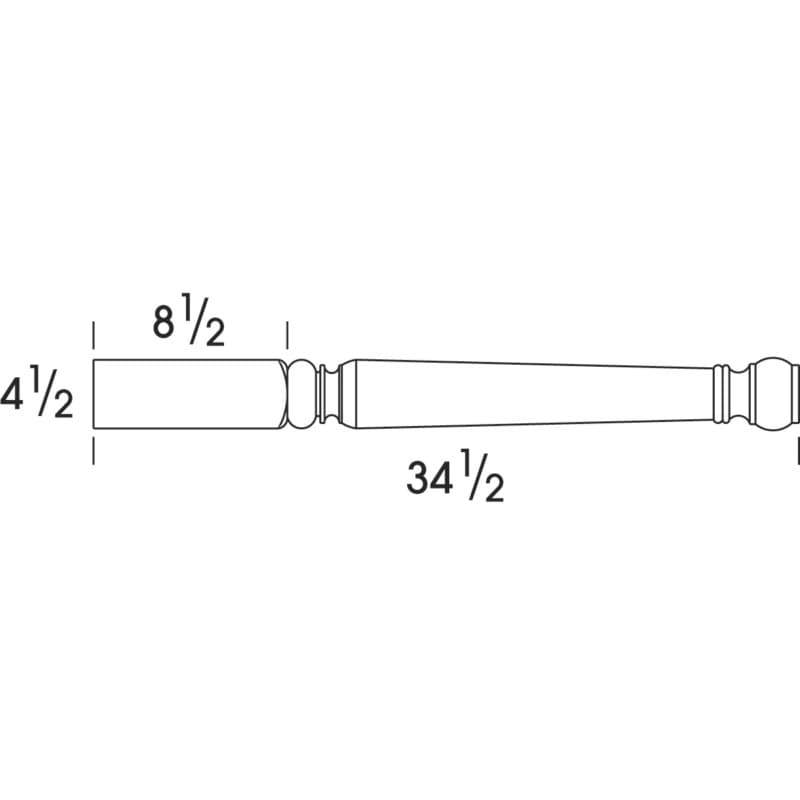 Wolf 4-1/2" x 34-1/2" Leg, Grantley Pewter, 3941564