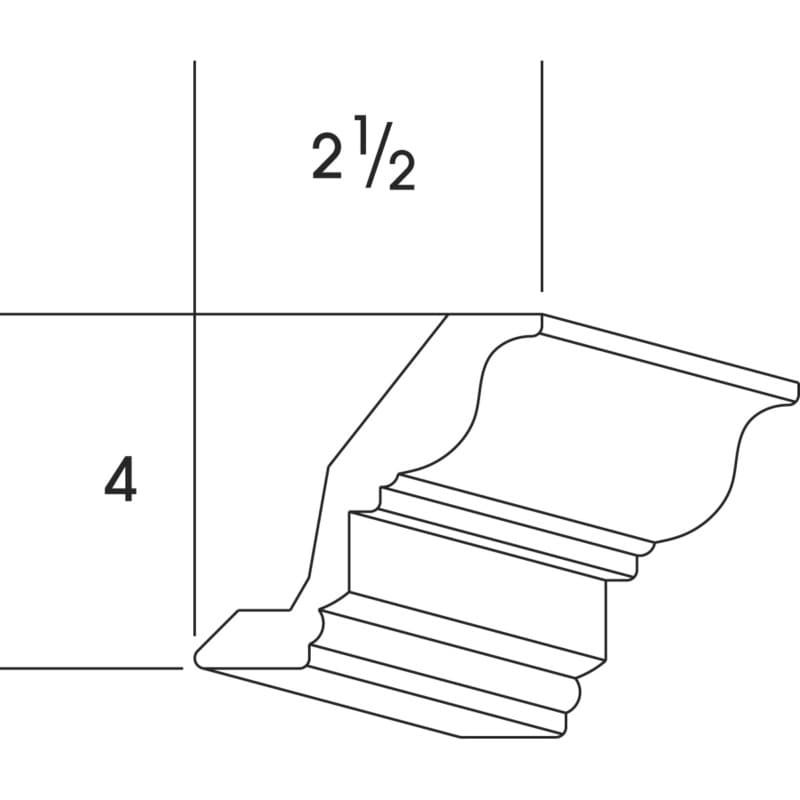 Wolf 96" x 3-15/16" x 3-3/16" Large Crown Top Mount, Grove White, 4000472