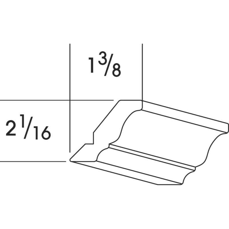 Wolf 96" x 1-3/8" x 2-1/16" Small Crown Top Mount, Grove Terrain, 4188470