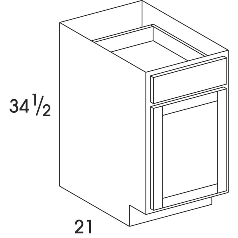 Wolf 12" x 21" x 34-1/2" Vanity Base Cabinet, Dartmouth Dark Sable, 2798640