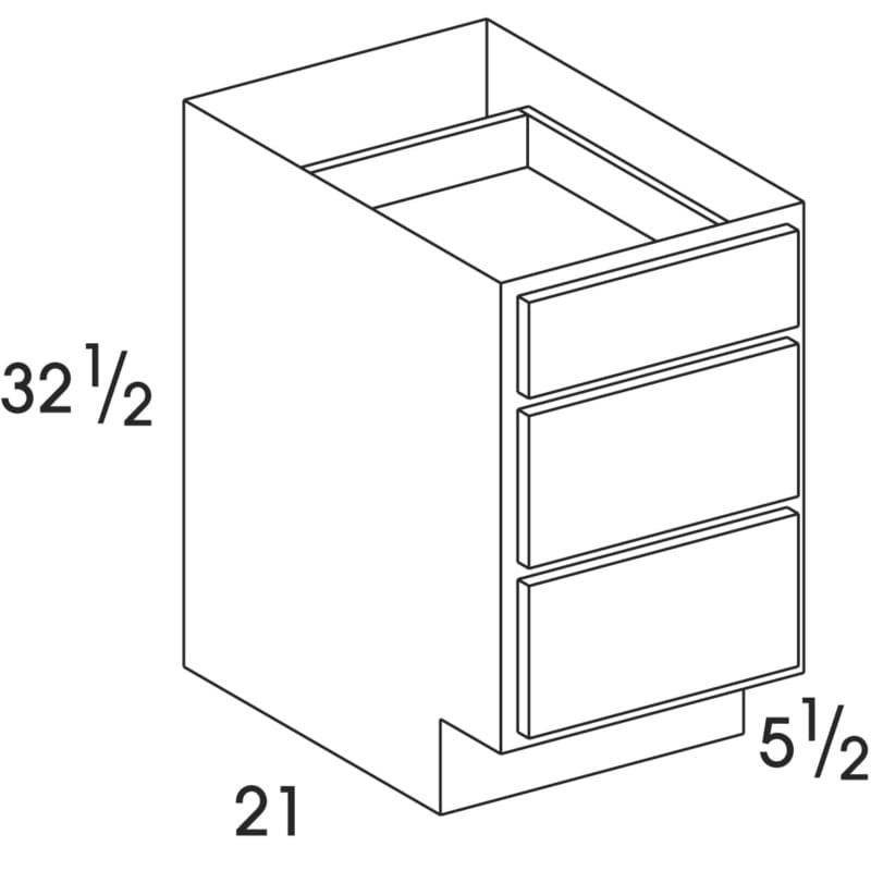 Wolf 12" x 21" x 32-1/2" Vanity Drawer Base, Dartmouth Dark Sable, UD, 3032012