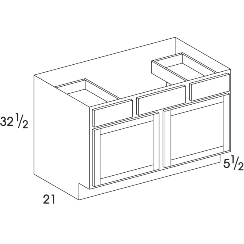 Wolf 42" x 21" x 32-1/2" Vanity Sink Drawer Base, Waverly Hazelnut, UD, 3949945