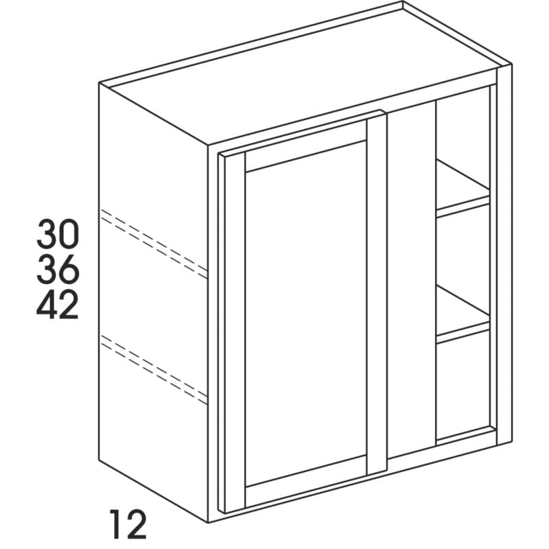 Wolf 30" x 12" x 42" Wall Corner, Dartmouth Brownstone, 3036519