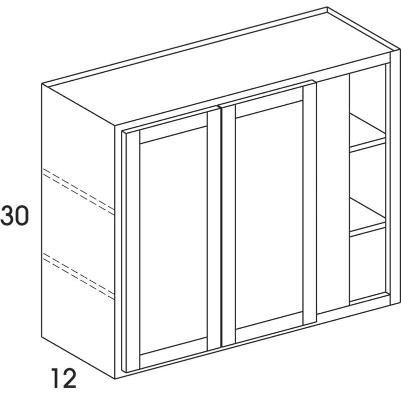Wolf 42" x 12" x 30" Wall Corner, Dartmouth Pewter, 3112880