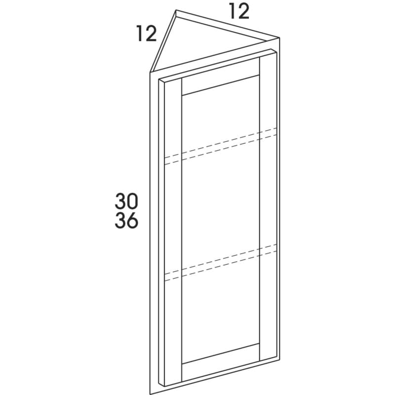 Wolf 12" x 12" x 30" Wall End Cabinet, Dartmouth Pewter, 3112921