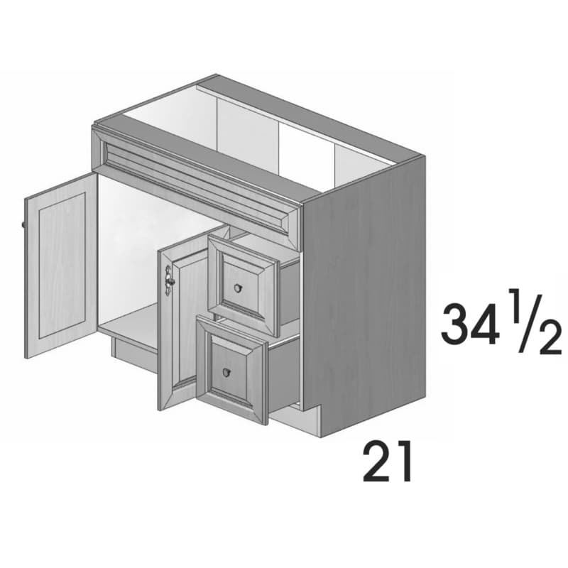 Wolf 30" x 34-1/2" x 21" Vanity Combo Cabinet, Prospect Bark, 2870810