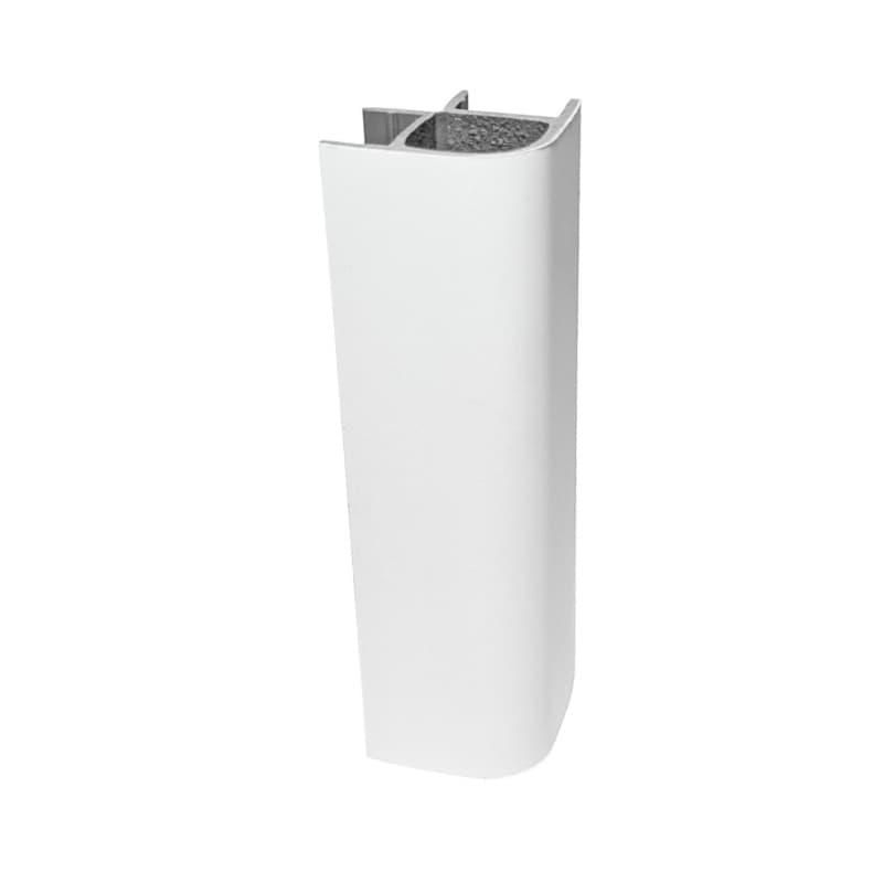 Peter Meier Plastic Toe Kick 90° - 135° Multi-Corner Connector 3-15/16"H, Matte White Melamine Foil Finish, - TKEC-MC90-10-003