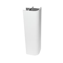 Peter Meier Plastic Toe Kick 90° - 135° Multi-Corner Connector 3-15/16"H, Matte White Melamine Foil Finish, - TKEC-MC90-10-003