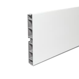 Peter Meier Plastic Toe Kick Extrusion 3-15/16"H x 10'L, Matte White Melamine Foil Finish, 15 Per Box, - TK9-10-300-003