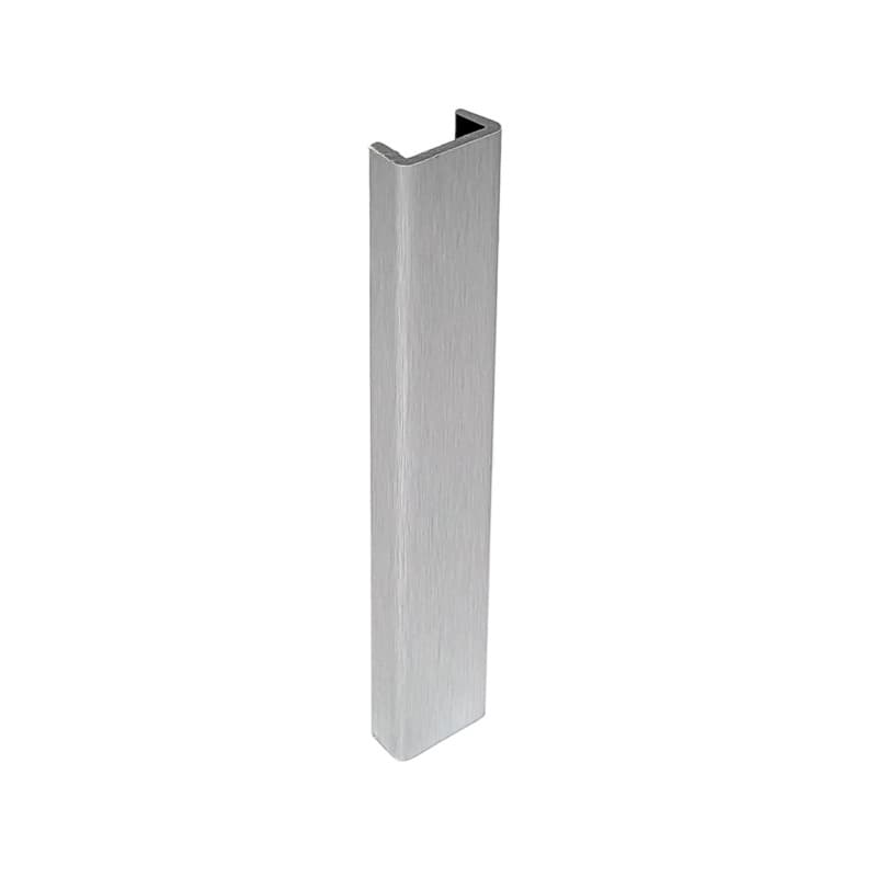 Peter Meier Plastic Toe Kick Straight End Cap 3-15/16"H, Anodized Aluminum Foil Finish, - TKEC-00-10-002
