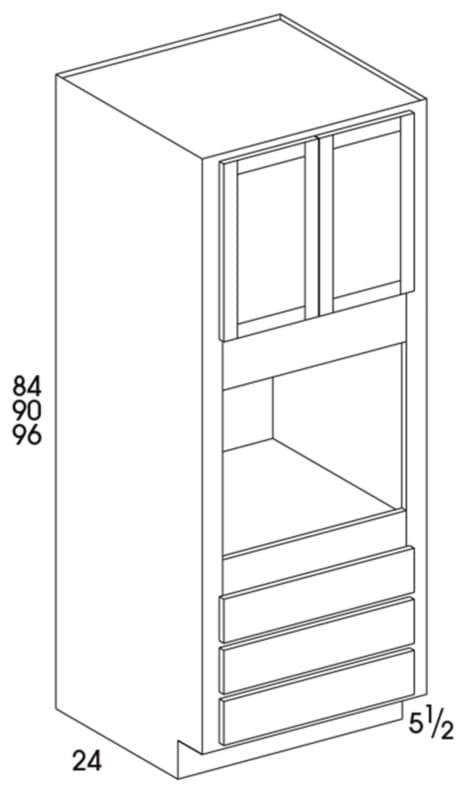 Wolf 33" x 24" x 90" Oven Cabinet, Dartmouth Dark Sable, UD, 3031980