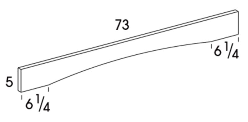 Wolf 73" x 3/4" x 5" Straight Valance, Grove White, 4000462