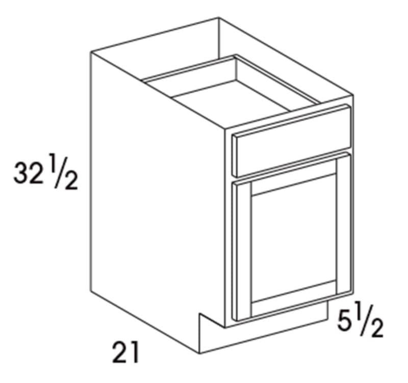 Wolf 12" x 21" x 32-1/2" Vanity Base Cabinet, Dartmouth Grey, UD, 3032291