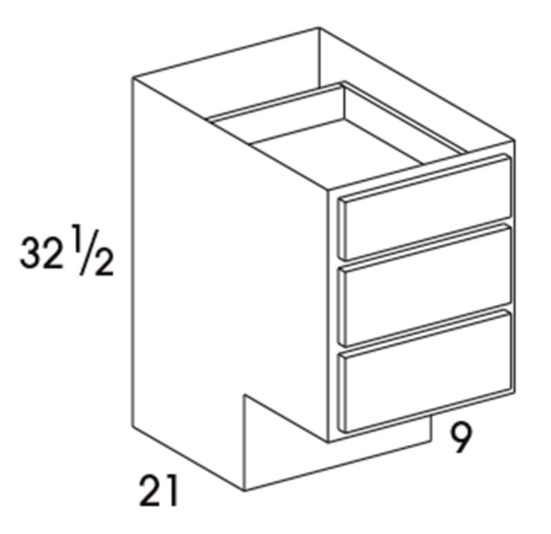 Wolf 12" x 21" x 32-1/2" Vanity Drawer Base, Dartmouth Dark Sable, 1416715