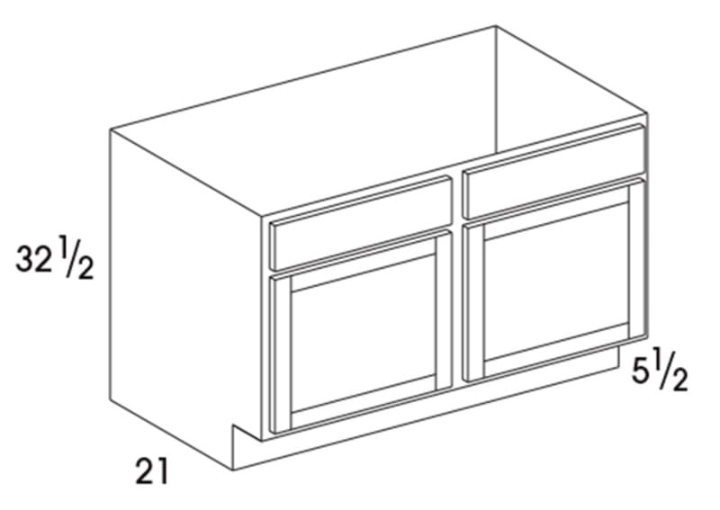 Wolf 48" x 21" x 32-1/2" Vanity Sink Base, Waverly White, UD, 3951020