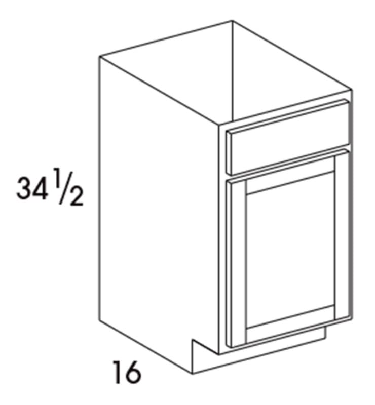 Wolf 18" x 16" x 32-1/2" Vanity Sink Base, Waverly White, 3950668