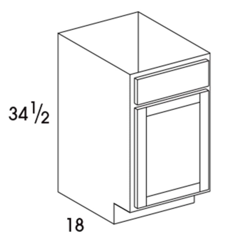 Wolf 18" x 18" x 32-1/2" Vanity Sink Base, Waverly White, 3950667