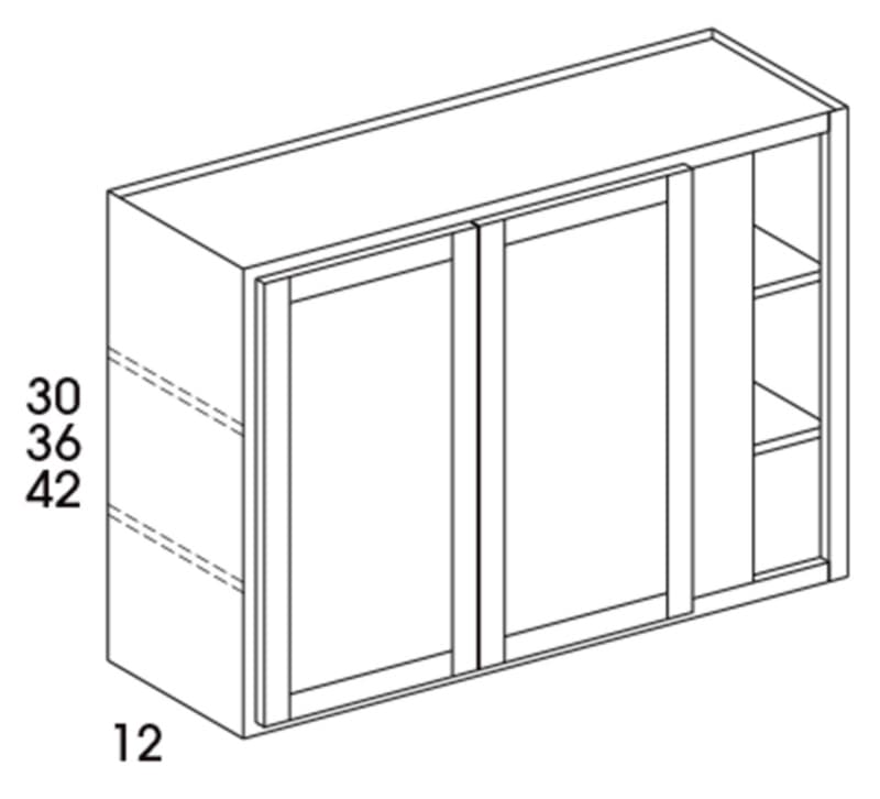 Wolf 48" x 12" x 30" Wall Corner, Waverly Hazelnut, 3949611