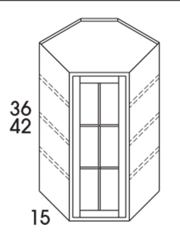 Wolf 27" x 12" x 42" Wall with Doors Prepped for Glass, Hanover Grey, 3190277