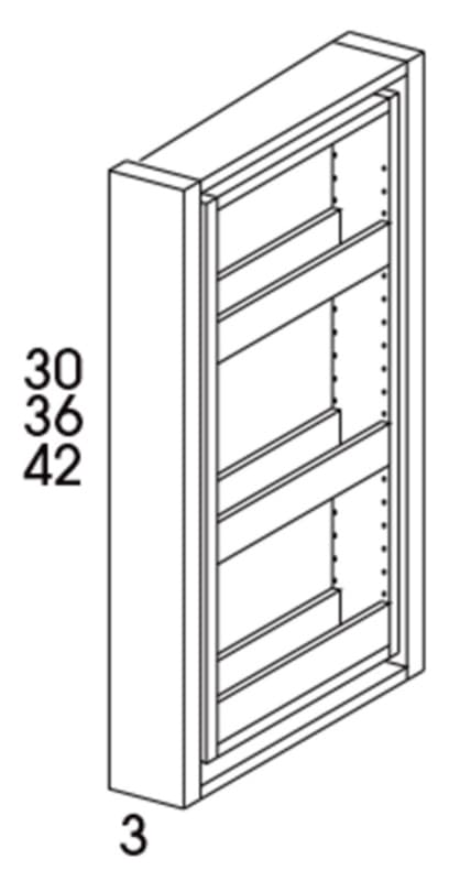 Wolf 3" x 11" x 30" Wall Spice Rack Pull-Out, Grove Sandalwood, 4194993