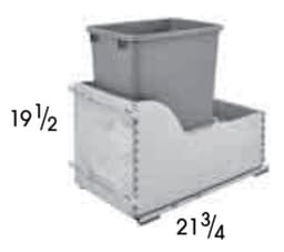 Wolf Cabinets 405 B15WB WASTE BASKET KIT 1-35QT BIN, 4195029