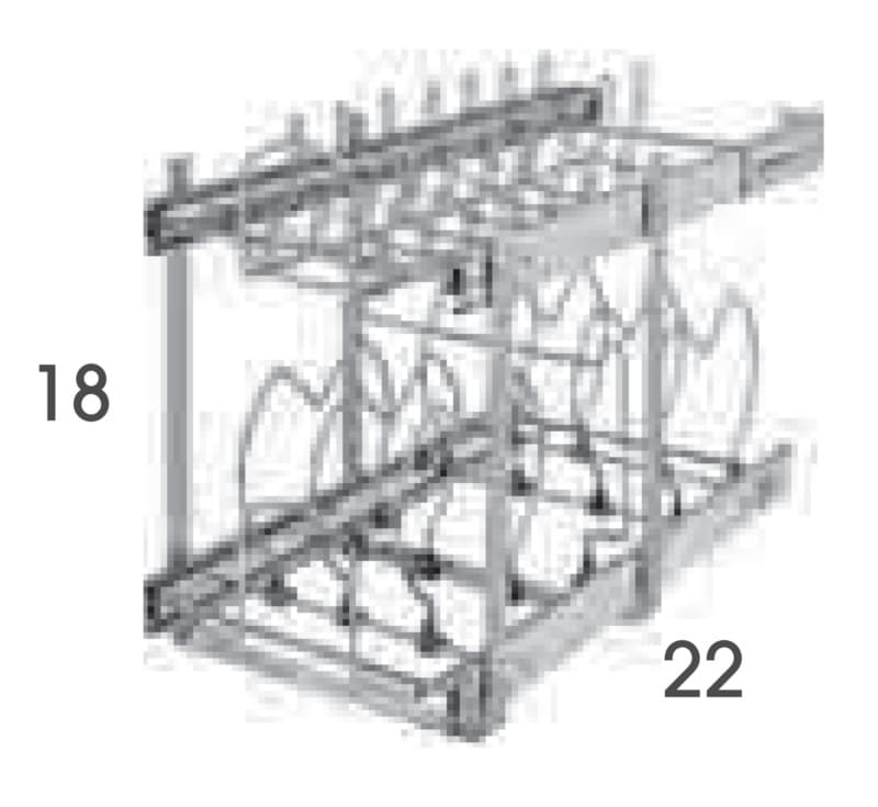 Wolf Cabinets 045 B24PPORG POTS PAN 2-TIER ORGANIZER, 3941651