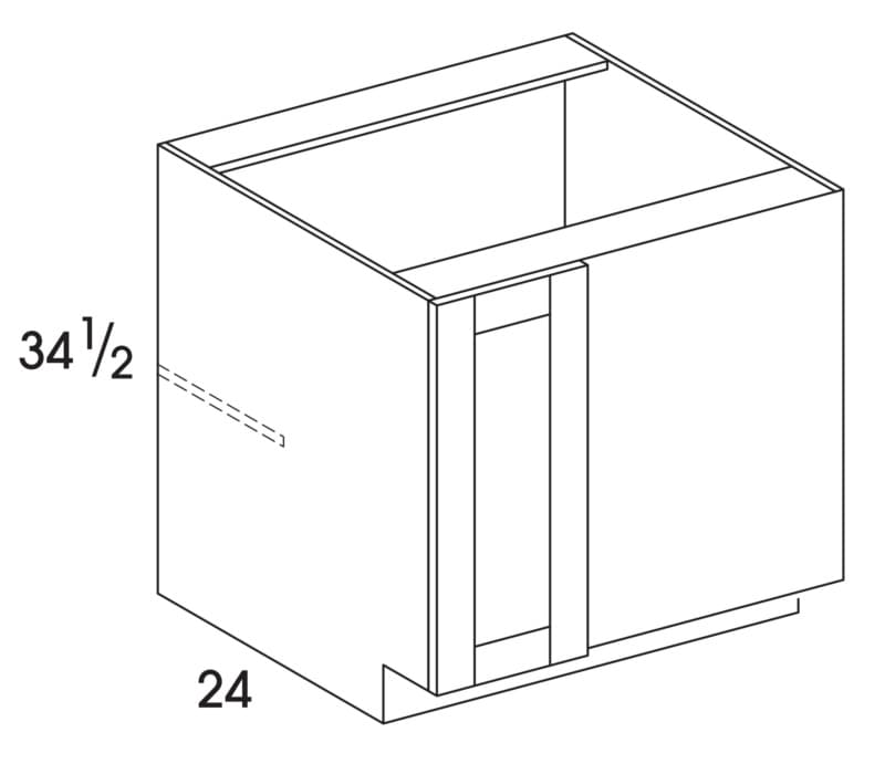 Transition Series Base Corner Right Blind Side Prospect Door Style, Bark 36"W x 24"D x 34-1/2"H