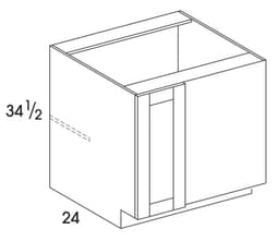 Transition Series Base Corner Right Blind Side Prospect Door Style, Bark 36"W x 24"D x 34-1/2"H