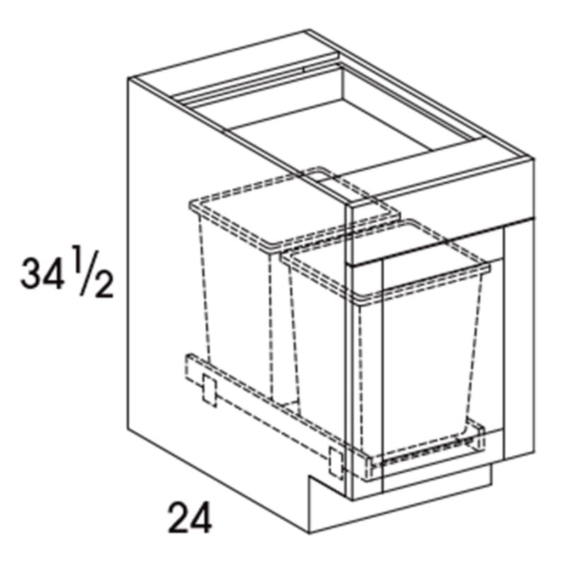 Wolf 18" x 24" x 34-1/2" Base Wastebasket Cabinet, Grove White, 4000342