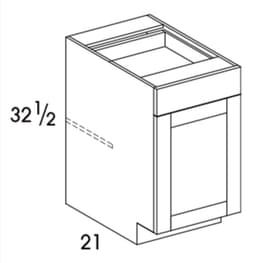 Classic Series Vanity Base Cabinets Gray, Dartmouth, ADA 15"W x 21"D x 32-1/2"H - Wolf 2870507
