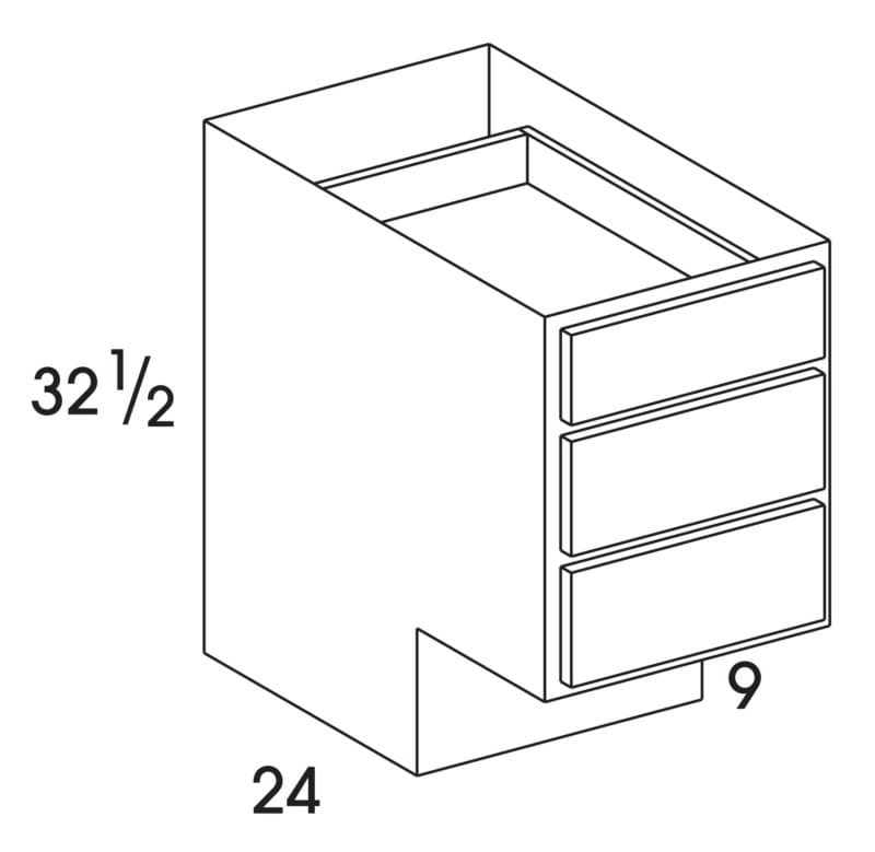 Wolf 24" x 24" x 34-1/2" Drawer Base, Dartmouth Hazelnut 5PC-Front, ADA, 3947645