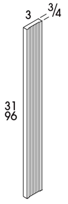 Wolf 3" x 96" Filler Fluted, Grantley Pewter, 3941537