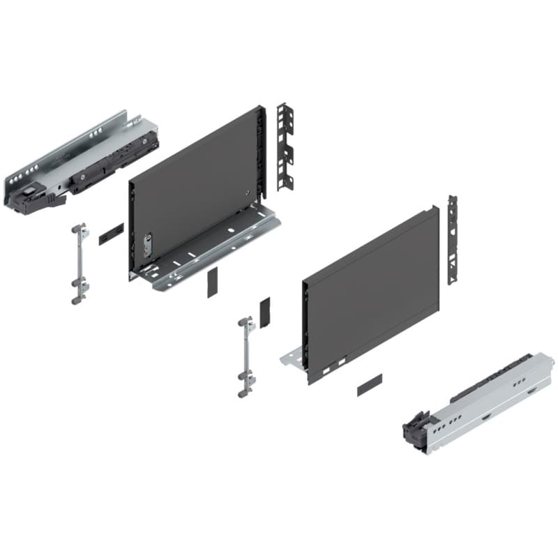 11" Legrabox Drawer System C Height, 7-0/0", 125lb Capacity Full-Extension with BLUMOTION, Orion Gray