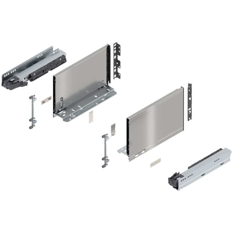 11" Legrabox Drawer System C Height, 7-0/0", 125lb Capacity Full-Extension with BLUMOTION, Stainless Steel