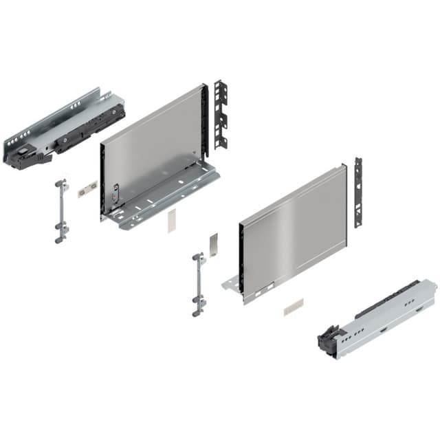11" Legrabox Drawer System C Height, 7-0/0", 125lb Capacity Full-Extension with BLUMOTION, Stainless Steel